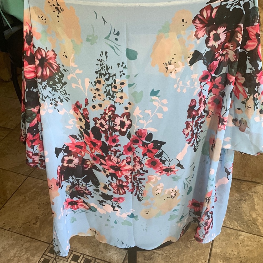 Blue floral kimono